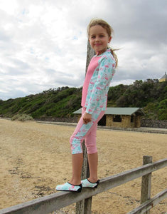 Girls Rashie Wetsuit Flamingo Design / Back Beach Co